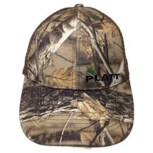 Platt Baseball Cap Hat Brown Green OS Camo Mesh Strapback Embroidered Outdoor